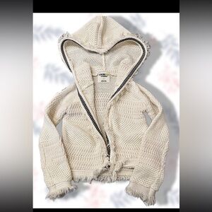 2T Girls Hooded fringe sweater
